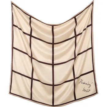 Šátek 2. jakost Hedvábný šátek Běžovo-hnědý 65x65 cm v dárkovém balení, HEDVÁBNÝ SVĚT