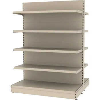 Prodejní regál Mago Oboustranný prodejní regál - V-170 cm L-128 cm (modul základní) - bílá RAL 9001 bílá krémová