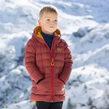 Chlapecká bunda Dětská péřová bunda Tarua by Patizon - ohnivě červená velikost 110-116