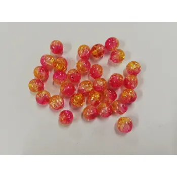 Dětské navlékací korálky Skleněné korálky praskačky dvoubarevné 6mm - růžová/žlutá - 30ks