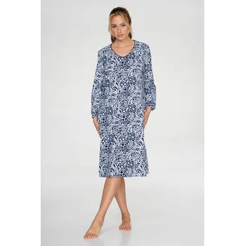 Dámská noční košile TIMO Timo | Prodloužená bavlněná noční košile Blue Meadow - 2XL / 58