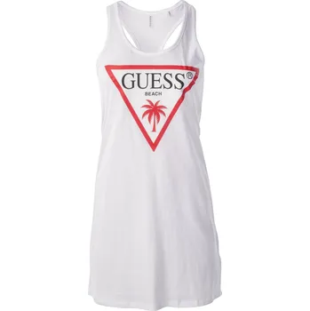 Dámské šaty Dámské Šaty GUESS LOGO TANK TOP DRESS E3GP03JA914-A009 – Bílá S