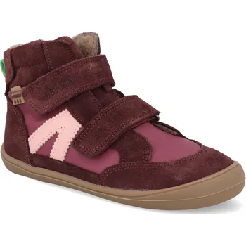 Dívčí zimní obuv Barefoot dětské zimní boty Develab - BF Soft Shoe 2 WP Burgundy vínové Velikost: 34
