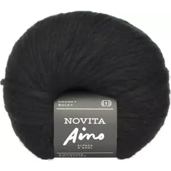 Příze Novita Aino 991 Černá (Nadýchaná hřejivá příze Aino Schatten )