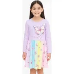 DÍVČÍ ŠATY A DLOUHÝM RUKÁVEM SS3628 Velikost: 104, Barva: Fialková