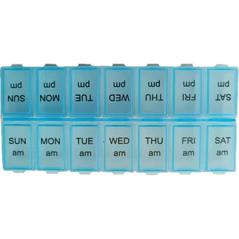 Dávkovač léků Pill Box - Organizér na léky 7 dní duo - modrý
