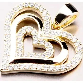 Přívěsek Goldex Dámský přívěsek stříbro 925 srdce PKL-3012 Stříbrná