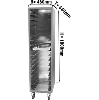 Servírovací stolek G.Gastro Nerezový vozík na podnosy - pro 16x EN 60 x 40 cm