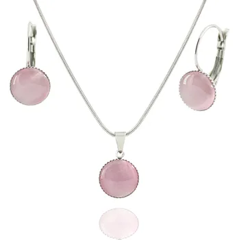 Souprava šperků Cats Eye souprava šperků Růžová - Nerez RL