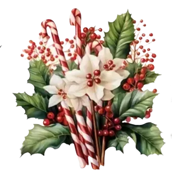 Vánoční dekorace Nažehlovací obrázek - vánoční kytice IV (22,0 x 23,0 cm)