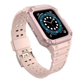 Protect Strap Band opaska z etui do Apple Watch 7 / 6 / 5 / 4 / 3 / 2 / SE (41 / 40 / 38mm) obudowa pancerny pokrowiec na zegarek różowy