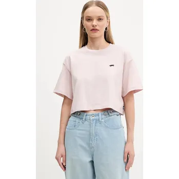 Oblečení a móda Bavlněné tričko Vans VN000P5QO3N1 růžová 03X, vel. S