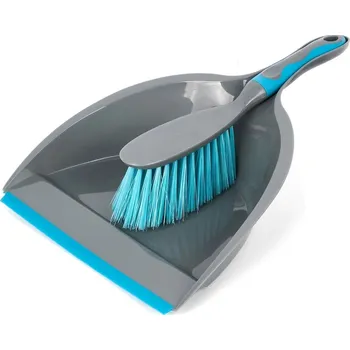 Smetáček a lopatka s gumou Tadar šedo-tyrkysové