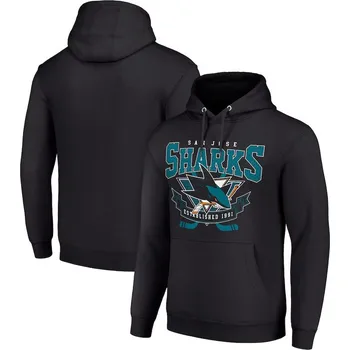 Pánská mikina Pánská mikina San Jose Sharks NHL Starter Team Logo Graphic Fleece Tri-Blend Pullover Hoodie Velikost: S