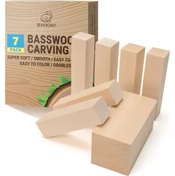 BEAVERCRAFT Sada bloků z lípy na řezbářství, 7 ks