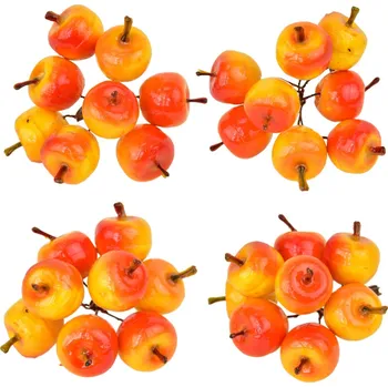 Jablíčka přízdoby žluto-červené 8 ks, set 4 ks