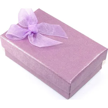 Dárková krabička Krabička na šperky FialovoBílá 80x50x25mm - 1Ks