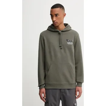 Pánská mikina Bavlněná mikina Tommy Jeans DM0DM22086 zelená 97X, vel. XL