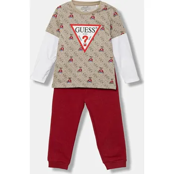 Dětská bavlněná souprava Guess I5BG17.I3Z14.9BYA béžová 80X, vel. 77-88