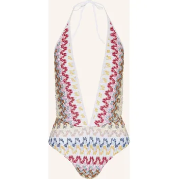Dámské plavky Missoni Dámské Neckholder Plavky S Třpytivou Přízí, bílá /...