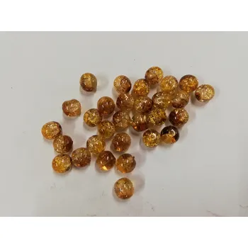 Dětské navlékací korálky Skleněné korálky praskačky dvoubarevné 6mm - okrová/hnědá - 30ks