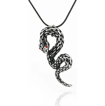 Přívěsek Ocelový černěný přívěsek s hadím řetízkem - Nerez SL