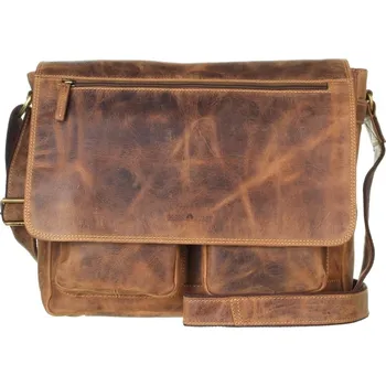 Pánská aktovka Kožená taška na notebook Greenburry 1781-25 hnědá