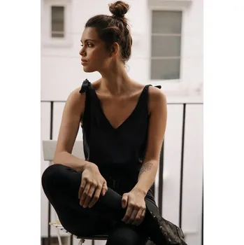 Bavlněný top MUUV. koszulka.TIED.UP černá 99X, vel. M/L