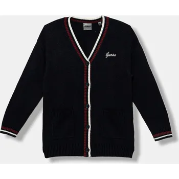 Dívčí svetr Dětský kardigan s příměsí vlny Guess J5BR22.Z1152.9BYA námořnická modř 59X, vel. 118-122