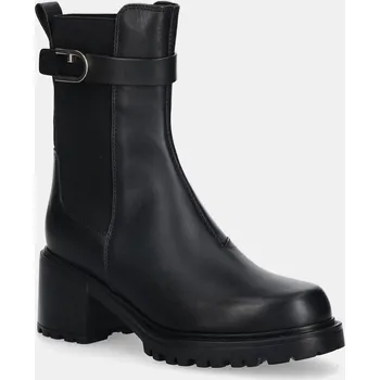 Dámská zimní obuv Kožené kotníkové boty Furla Urban Chic Chelsea dámské, černá barva, na podpatku, YK17UBC BX4237 O6000 YK17UBC.BX4237.O6000 99X, EUR 41