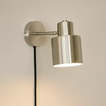 Nástěnné svítidlo Hübsch – Nástěnná kovová lampa, stříbrná, Ø 29 cm