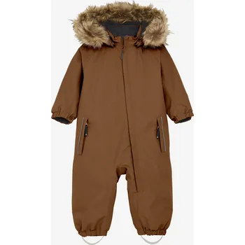 Kojenecká kombinéza Dětská teplá zimní kombinéza s umělou kožešinou Color Kids - hnědá Nuthatch Velikost: 80