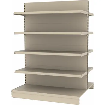 Prodejní regál Mago Oboustranný prodejní regál - V-170 cm L-126,5 cm (modul rozšíření) - bílá RAL 9001 bílá krémová