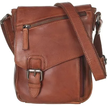 Kožená taška Greenburry Revolver 2918-24 Cognac