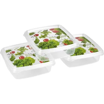 Dóza na potraviny Sada 3 dóz na skladování potravin Hega Life 800 ml průhledné