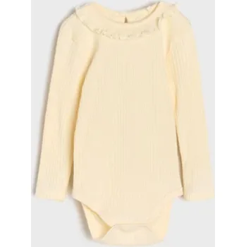 Sinsay - Žebrované body s ozdobným límečkem - béžová - 8885C-02X - 8885C-02X-74