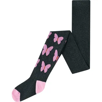 Dívčí punčocháče Wolf & Wolfie P2515 tmavě šedé motýlci