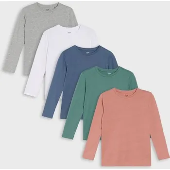 Sinsay - 5 balení triček s dlouhým rukávem - béžová - 040FT-02X - 040FT-02X-110