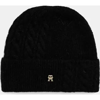 Čepice Čepice s příměsí vlny Tommy Hilfiger AW0AW17784 černá 99X, vel. ONE SIZE