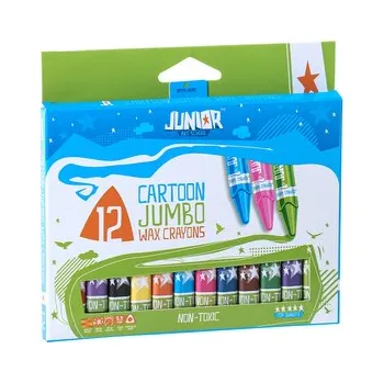 Voskovky JUNIOR Jumbo trojhranné sada 12 ks