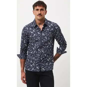 Pánská košile Košile Medicine pánská, tmavomodrá barva, slim, s klasickým límcem RW25-KDM053 59A, vel. S