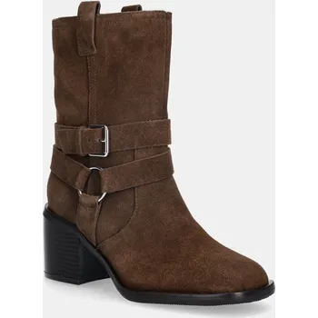 Dámské kozačky Semišové boty Aldo MAGNOLYA dámské, hnědá barva, na podpatku, 14147001 14147001.MAGNOLYA 89X, EUR 41