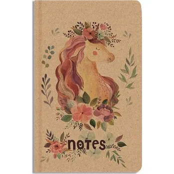 Sešit Notes prázdný A5 kraft Jednorožec