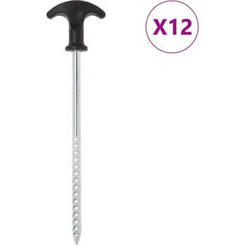 vidaXL Stanové kolíky 12 ks 20 cm Ø 7 mm pozinkovaná ocel