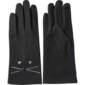 Rukavice Šedé dámské zimní rukavice se stylizovanou kočičkou Tijnpiet – 8x24 cm