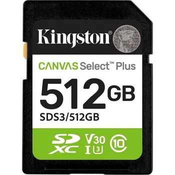 Paměťová karta Paměťová karta Kingston Canvas Select Plus SDXC 512GB UHS-I U3 (R150)
