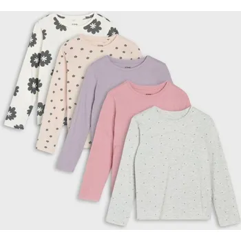 Dívčí oblečení Sinsay - 5 balení triček s dlouhým rukávem - vícebarevná - XE151-MLC - XE151-MLC-134