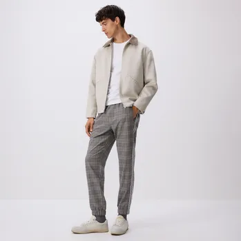 Reserved - Kalhoty Jogger s lampasy - středně šedá - 487GC-85P - 487GC-85P-XL