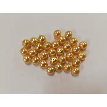 Dětské navlékací korálky Voskované perly 6mm - světle krémové - 30ks