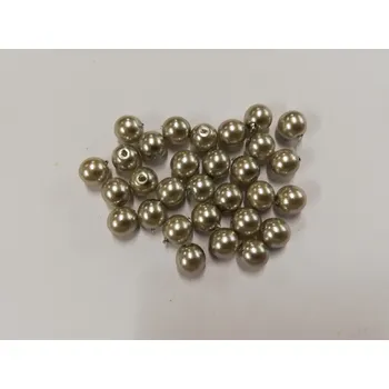 Dětské navlékací korálky Voskované perly 6mm - světle šedé - 30ks